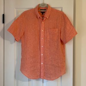 Banana Republic 100% Linen Short Sleeve Shirt Slim Fit